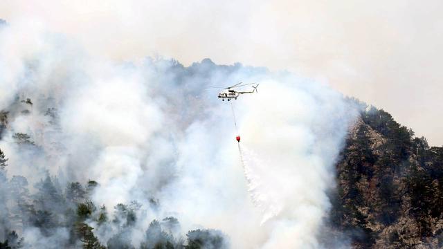 20 helikopter ve 14 uçakla yangına müdahale ediliyor