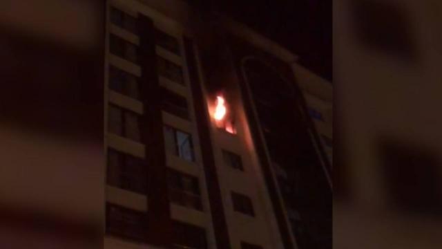 Bursa'da 7 katlı apartmanda yangın