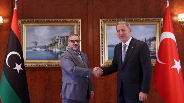 Bakan Akar, Libya Yüksek Devlet Konseyi Başkanı Halid Ammar el-Mişri ile görüştü
