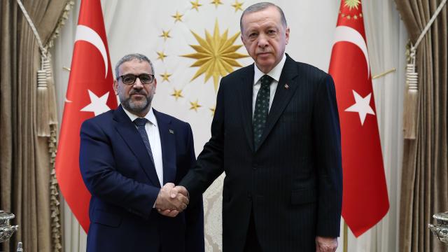 Cumhurbaşkanı Erdoğan Libya Yüksek Devlet Konseyi Başkanı Mişri'yi kabul etti