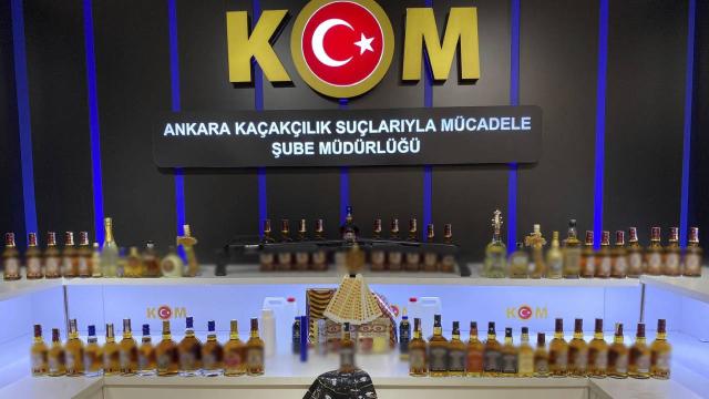 Ankara'da 1,5 milyon lira değerinde sahte içki ele geçirildi