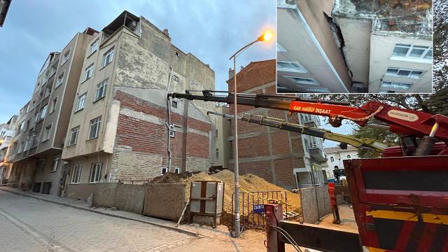 Sinop'ta çatlaklar oluşan bina yıkılacak