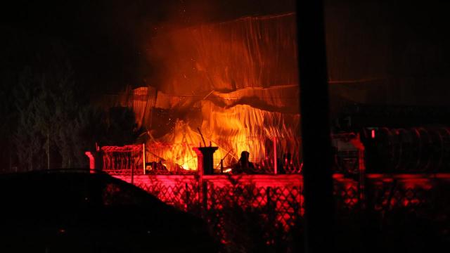 Sakarya'da sünger fabrikasında yangın