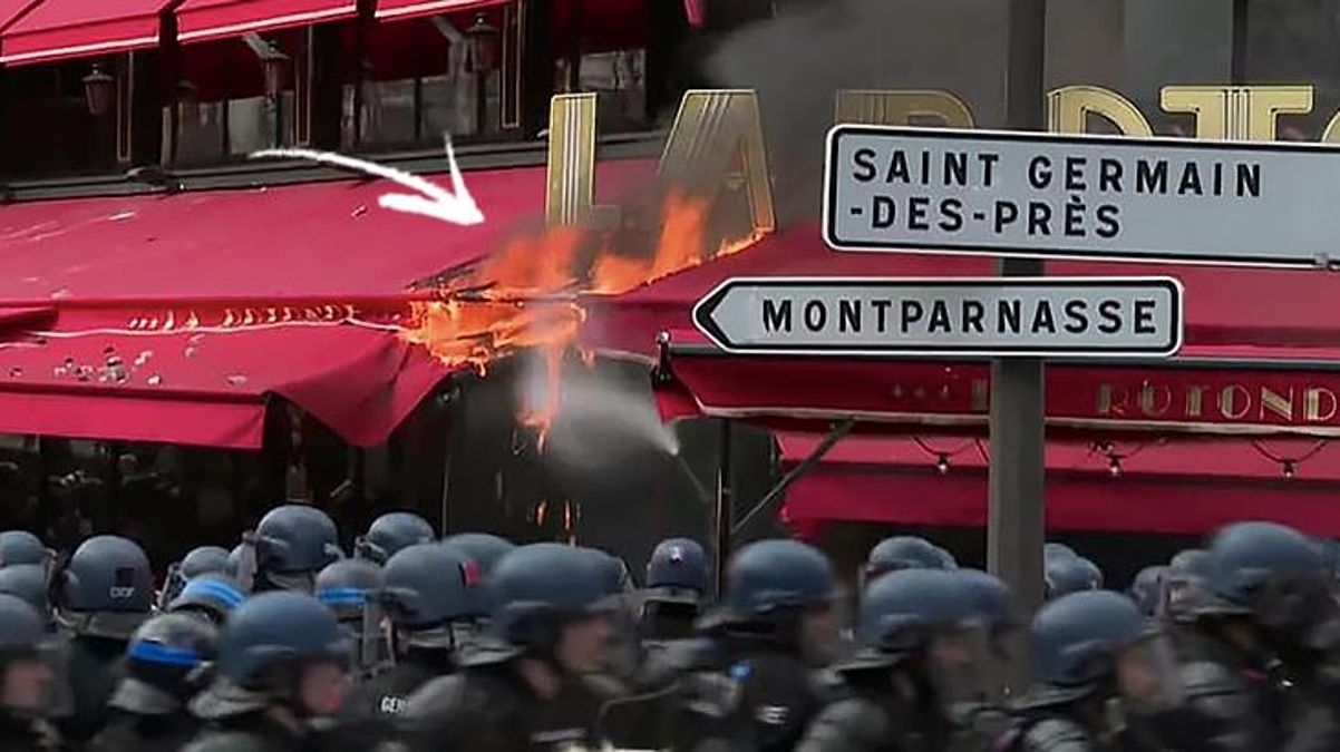 Fransa'da tansiyon hala yüksek! Göstericiler, Macron'un favori restoranını ateşe verdi