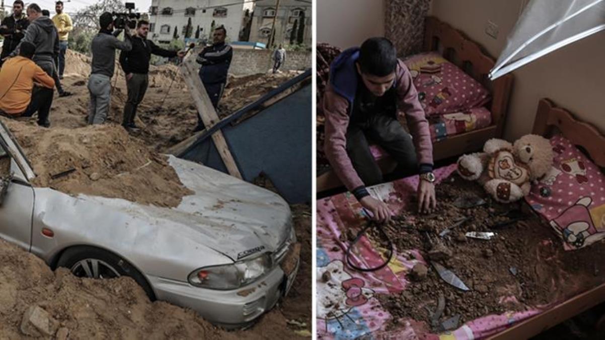 İsrail'in saldırısı sonrası Gazze'de son durum! Meskenler hasar gördü, yerlerde dev çukurlar oluştu