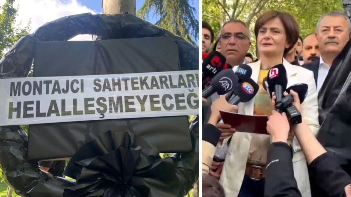 Canan Kaftancıoğlu, AK Parti İstanbul Vilayet Başkanlığı önüne siyah çelenk bıraktı