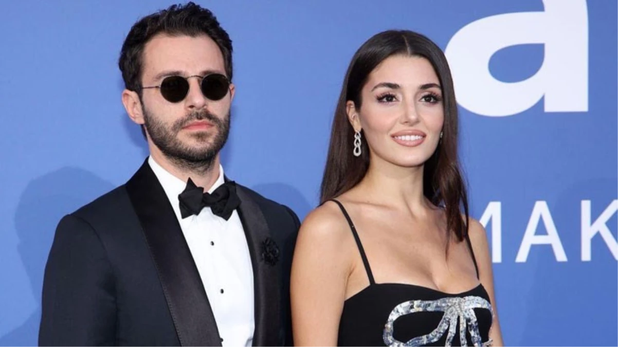 Cannes Sinema Şenliği'ne giden Hakan Sabancı ve Hande Erçel birlikte poz verdi