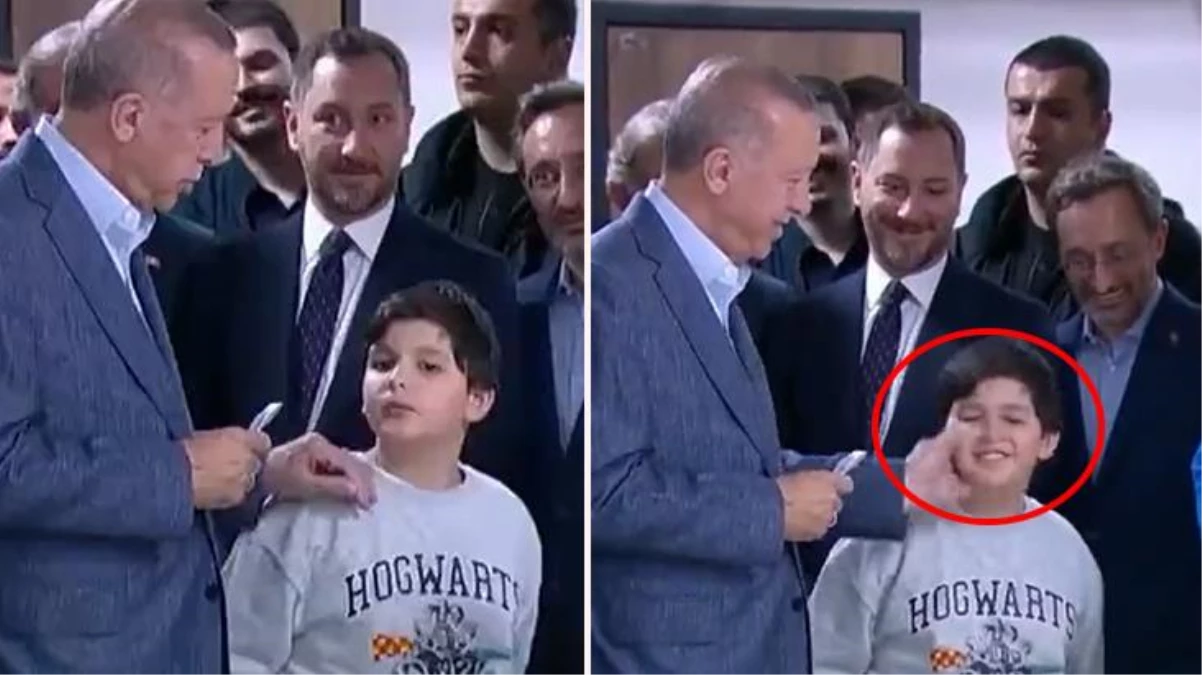 Cumhurbaşkanı Erdoğan'dan 'çocuğun yanağına vurduğu' argümanlarına cevap: O benim torunum, yanağını okşadım
