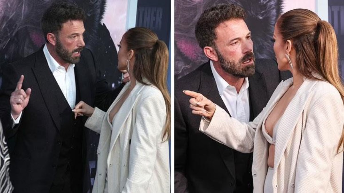 Dünyaca ünlü oyuncu Ben Affleck ve Jennifer Lopez, kameraların önünde tartıştı