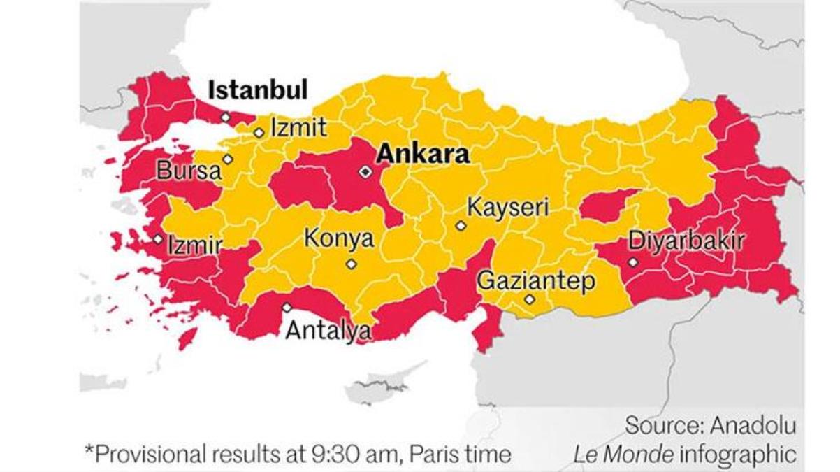 Le Monde'un Türkiye seçim haritasındaki kusur Yunanistan hükümetini küplere bindirdi!