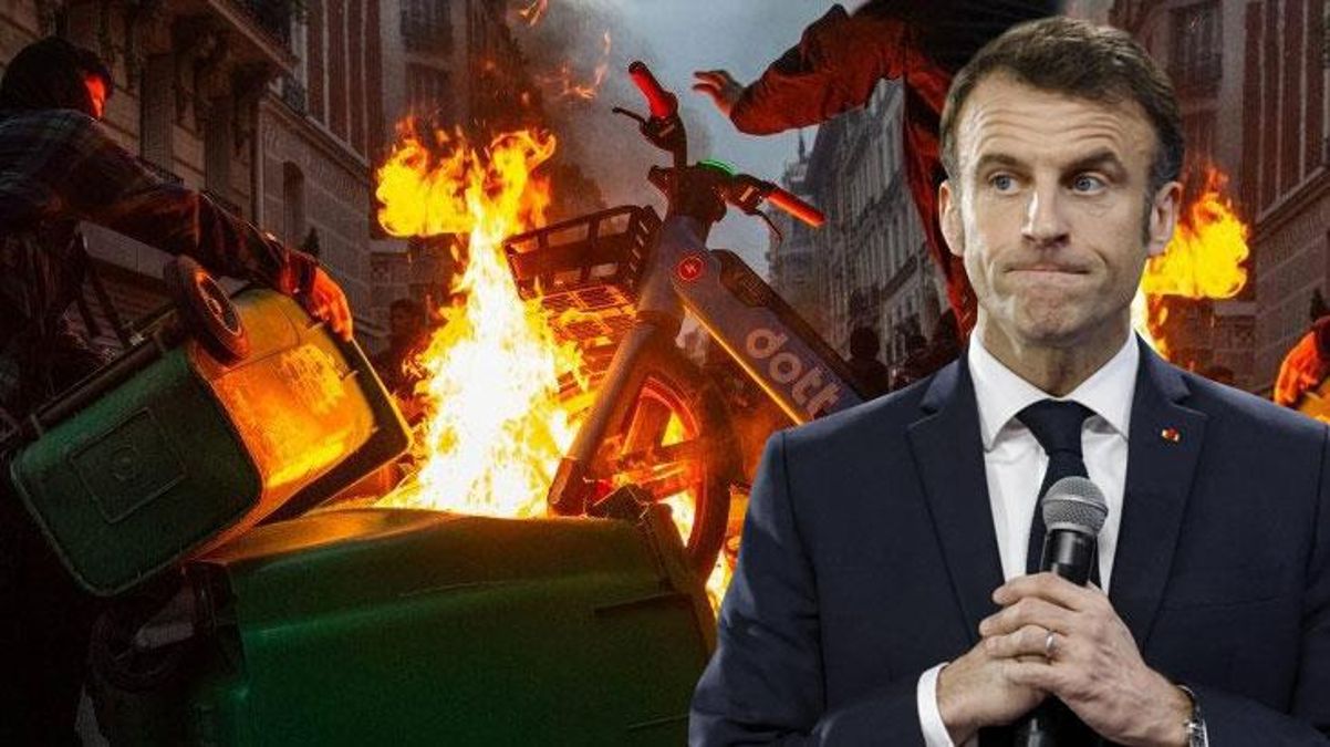 Macron'un tansiyonu düşürmek için yaptığı konuşma aykırı tepti! Fransa'da sokaklar yangın yeri