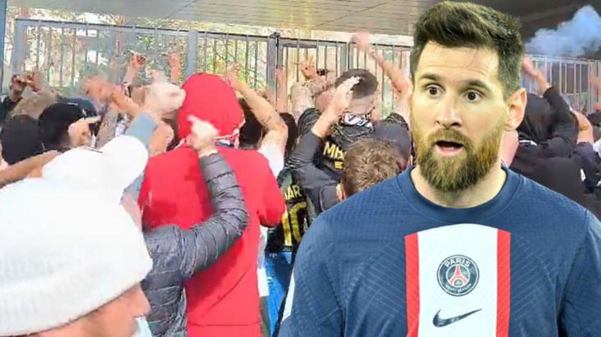PSG taraftarı tesisi bastı! Lider Khelaifi ve Messi topun ağzında