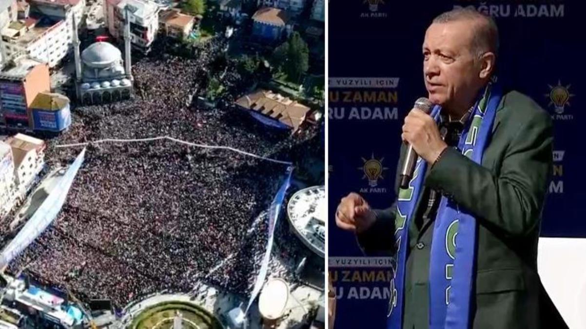 Rize mitinginde gördüğü görüntü Erdoğan'ı mest etti: Bugün bir öteki