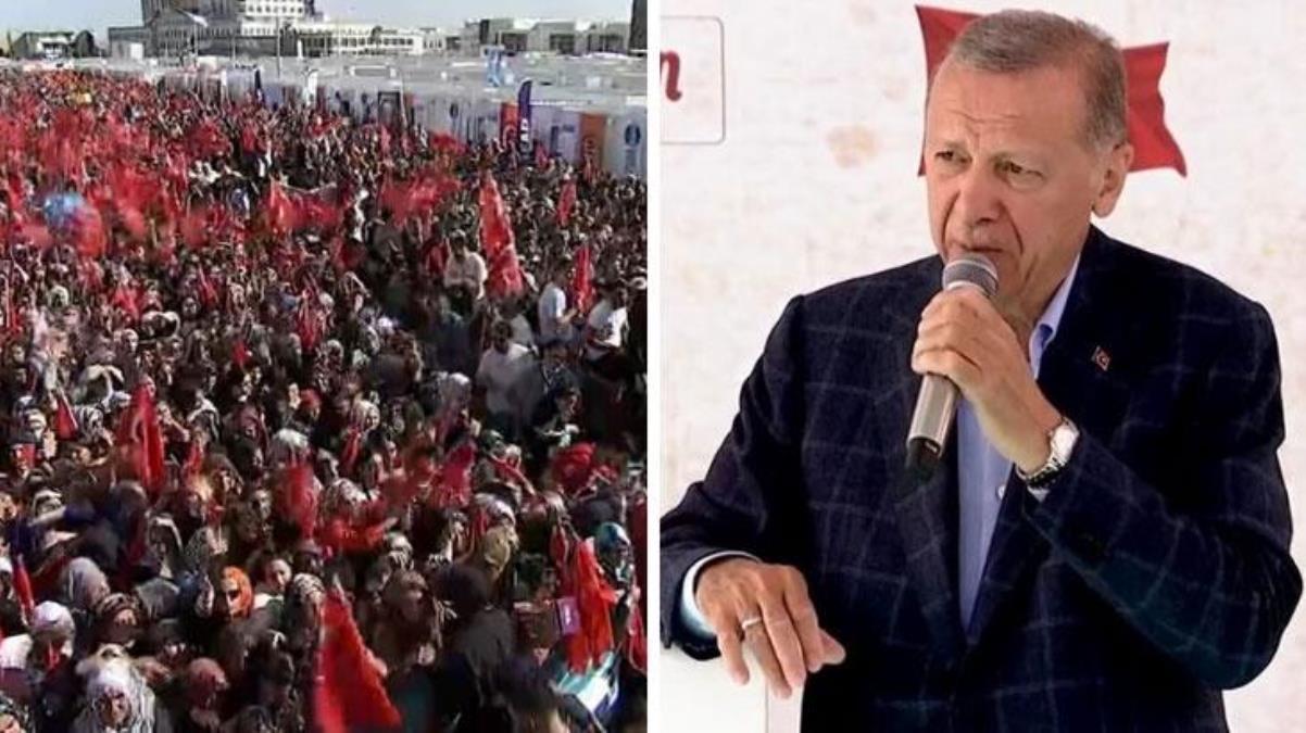 Sarsıntı bölgesini ziyaret eden Cumhurbaşkanı Erdoğan'dan muhalefete sert kelamlar