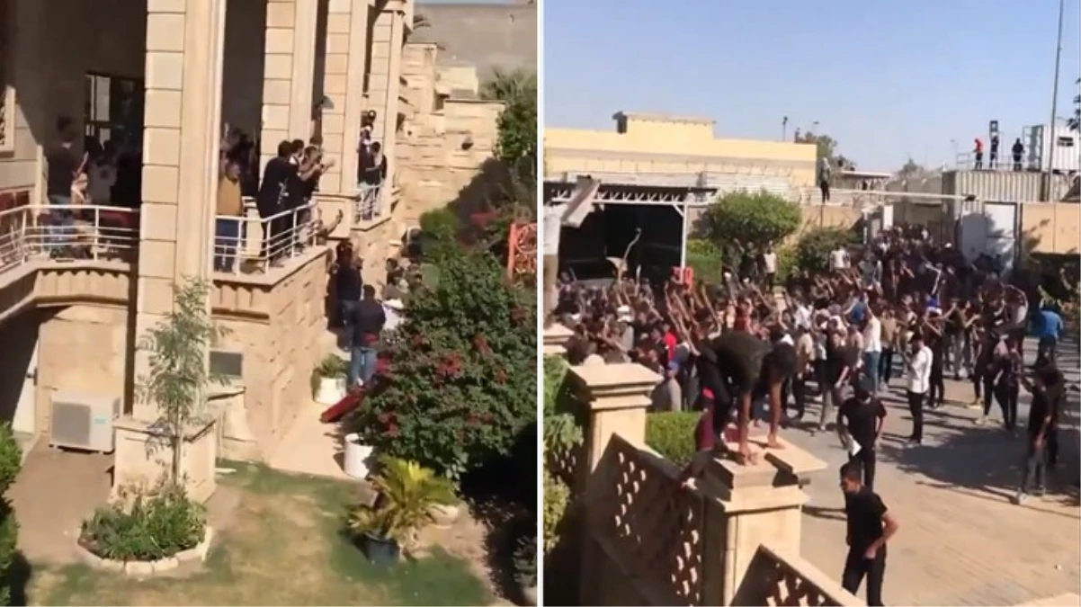 Bağdat'ta Kur'an-ı Kerim yakılmasına öfkelenen göstericiler İsveç Büyükelçiliği'ni bastı