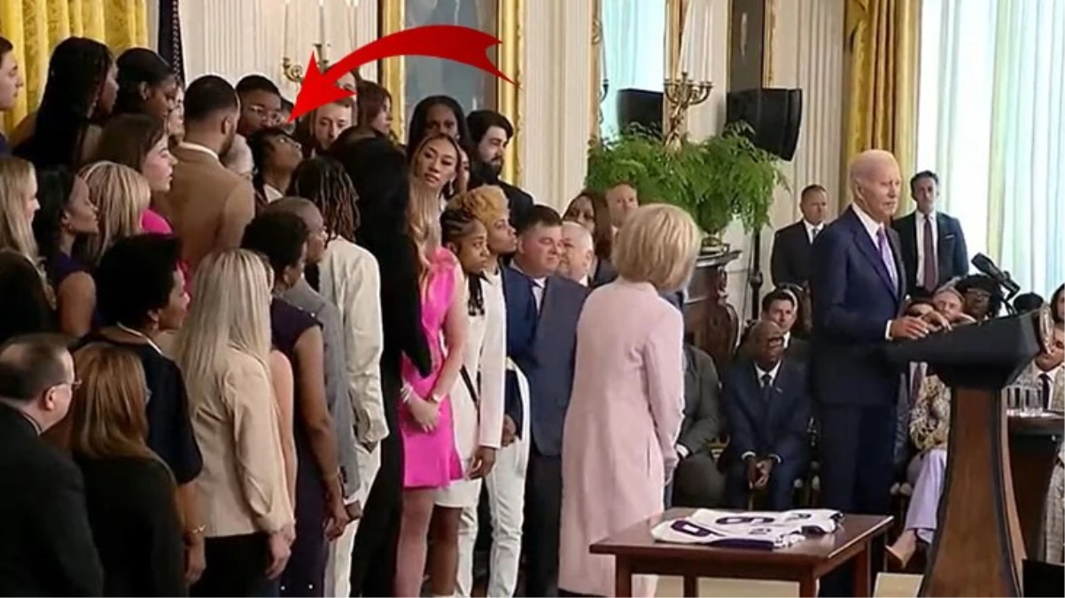 Beyaz Saray'da ağırlanan basketbolcu, Biden konuşma yaptığı sırada bayıldı