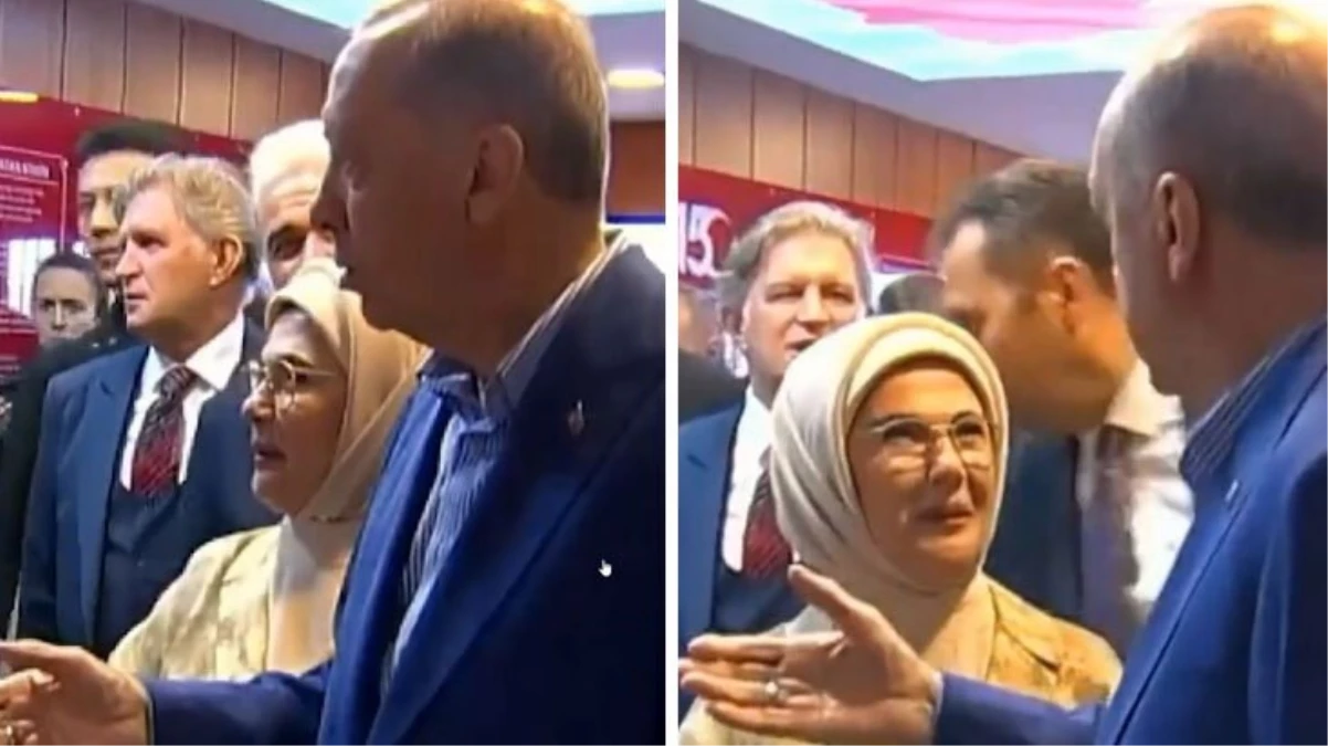 Oy kullandığı okulda Cumhurbaşkanı Erdoğan'ın önünde arbede çıktı