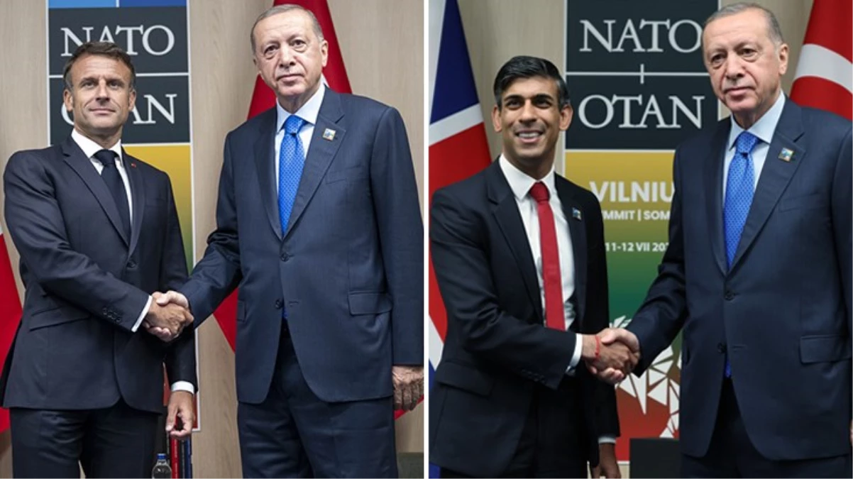 Cumhurbaşkanı Erdoğan'dan NATO Doruğu'nda ağır diplomasi mesaisi! Evvel Macron'la sonra Sunak'la görüştü