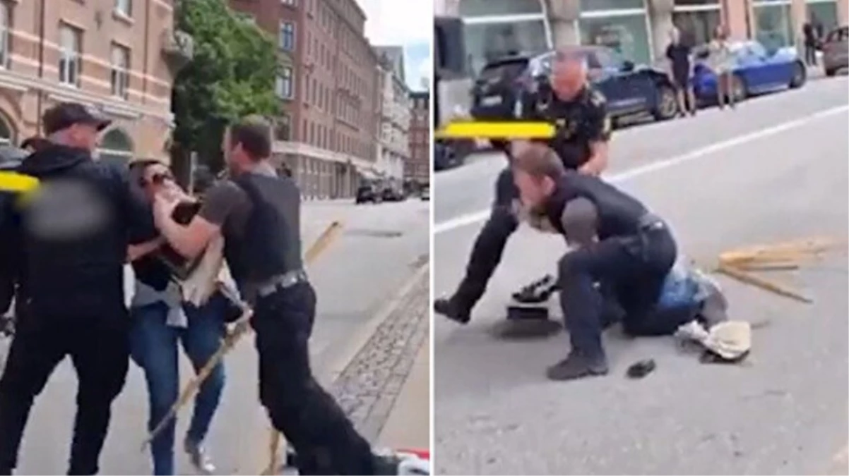 Kopenhag'da Kur'an-ı Kerim'e atak girişimi! Mahzur olmaya çalışan bayanı da polis yerlerde sürükledi