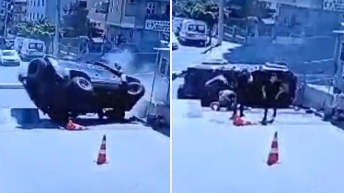 Şanlıurfa'da polis memurunun şehit olduğu kaza kamerada