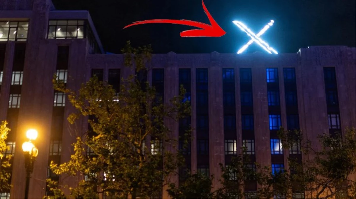 Twitter genel merkezindeki dev "X" logosu, şikayetlerin akabinde kaldırıldı