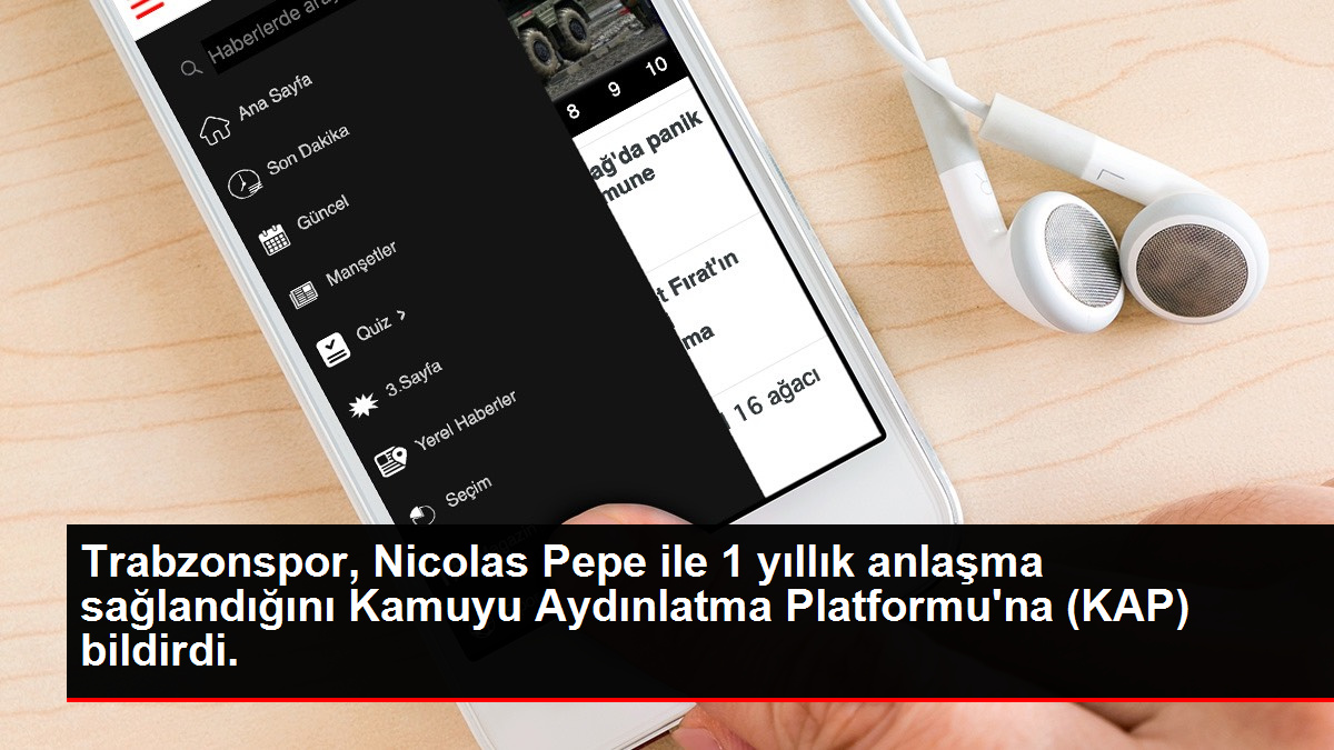 Trabzonspor, Nicolas Pepe ile 1 yıllık muahede sağlandığını Kamuyu Aydınlatma Platformu'na (KAP) bildirdi.