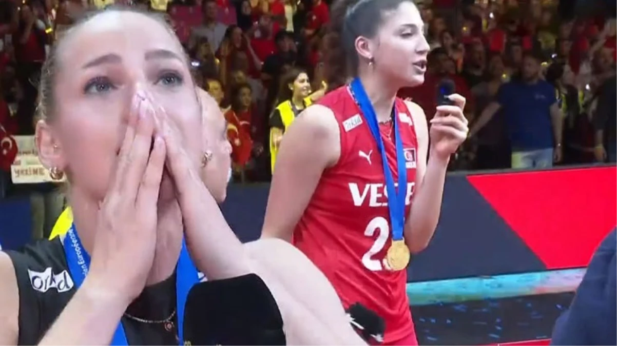 Ulusal voleybolcu Gizem Örge, Avrupa şampiyonluğu sonrası Türkiye'yi gözyaşlarına boğdu: Buradayım baba!